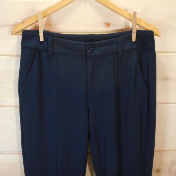 Cabi Agency Trouser Womens 6 Ponte Ankle Pants Navy Stretch Pockets 5499 - Picture 2 of 7